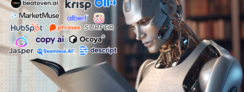 A human-like form of artificial intelligence reading a book.