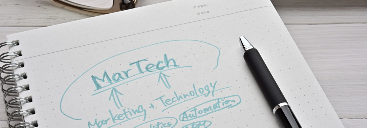 The meaning of “MarTech” broken down on a notepad.