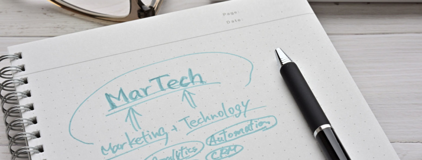 The meaning of “MarTech” broken down on a notepad.